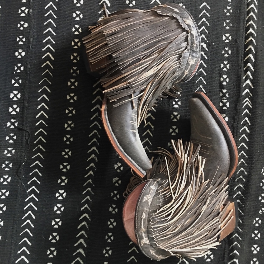 Junk gypsy “Spit fire” fringe cowboy booties